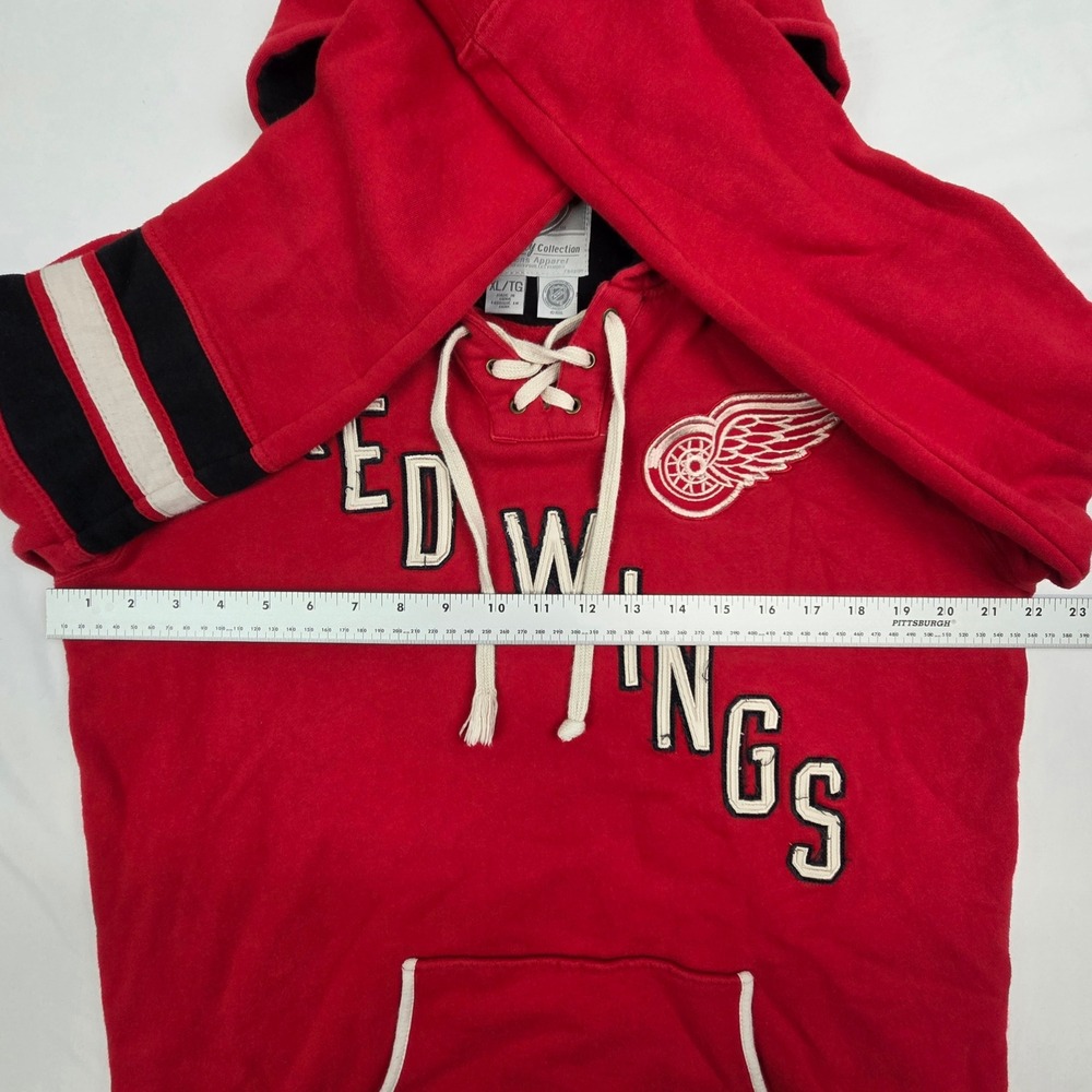 Old Time Hockey Womens Detroit Red Wings Hoodie XL Red Lace Up NHL Sweatshirt - Picture 6 of 9